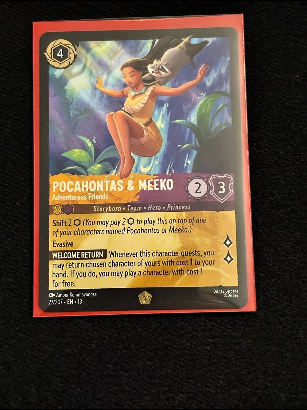 Disney Lorcana Pocahontas & Meeko - Adventurous Friends Card